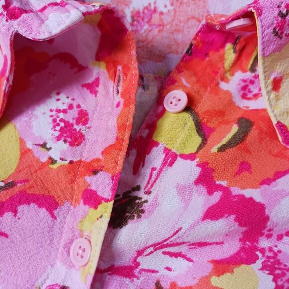 WHITE STAG Floral Shirt Button Down Short Sleeve Hawaiian Print Plus Size 4X - Picture 6 of 12